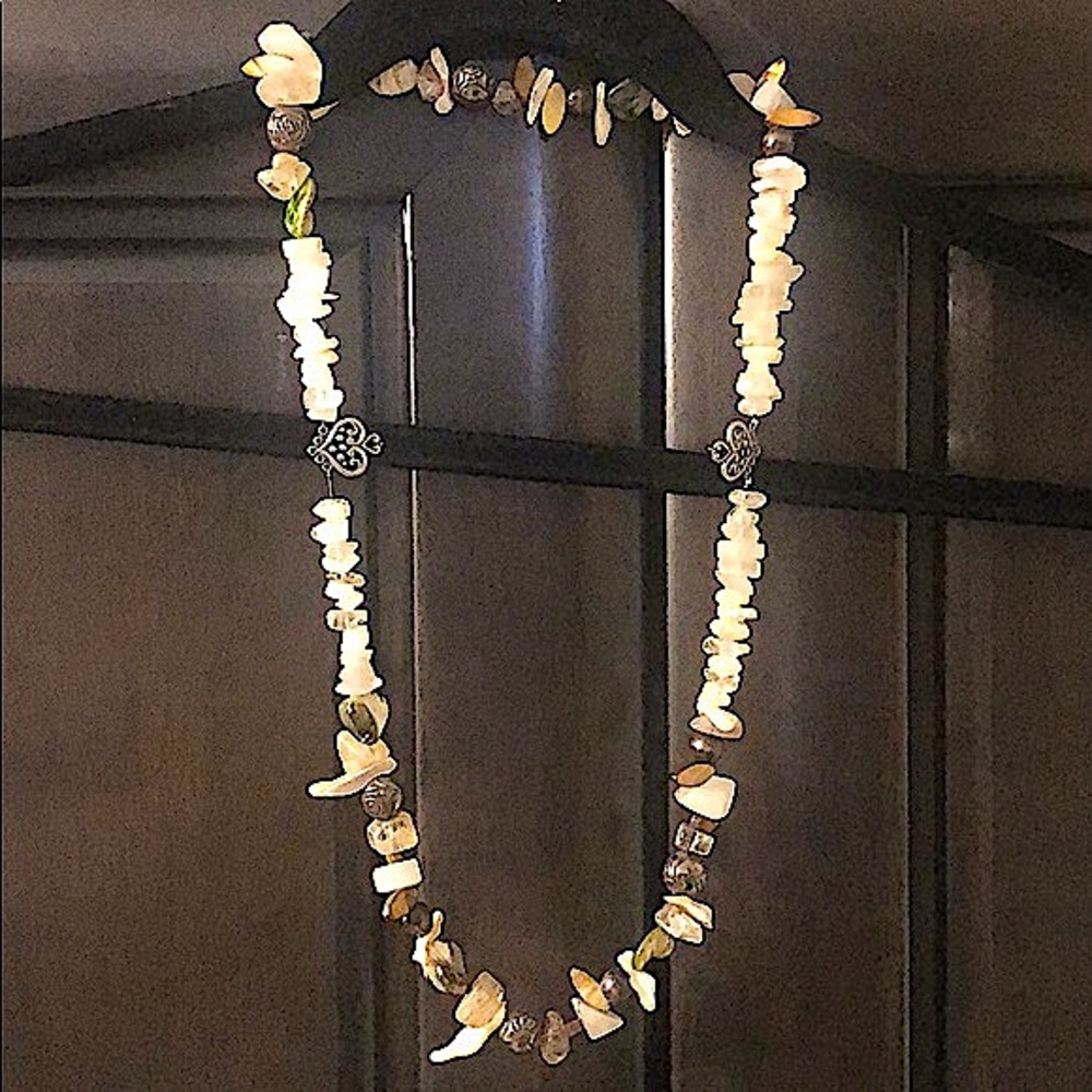Necklace of semi precious stones, mid long length